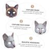 VICASKY 2pcs Unisex Realistic Cat Half Face Covers for Halloween Carnival Masquerade Brown White Animal Masks for Costume Parties and Festivals view 4