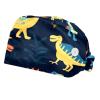 2-Pc,Bouffant Nurse Hats,Scrub Cap Adjustable Scrub Hats with Sweatband,Cartoon Colored Dinosaurs view 1