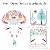 2-Pc,Bouffant Nurse Hats,Scrub Cap Adjustable Scrub Hats with Sweatband,Bird and Candy Snowflake view 3