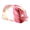 2-Pc,Bouffant Nurse Hats,Scrub Cap Adjustable Scrub Hats with Sweatband,Feather Pink Flower view 1