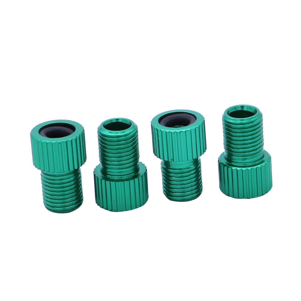 Balacoo Bicycle Tire Valve Adapter Kit 4 Pcs to Adapters Aluminum Alloy Easy Installation for Pump Air Compressor Green