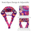 2-Pc,Bouffant Nurse Hats,Scrub Cap Adjustable Scrub Hats with Sweatband,Colorful Paisley Ethnic Floral view 3