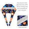 2-Pc,Bouffant Nurse Hats,Scrub Cap Adjustable Scrub Hats with Sweatband,Colorful Leaf Flower Pattern view 4