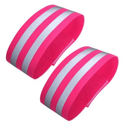 balacoo Reflective Elastic Band with High Visibility Safety Strap Comfortable Armband for Jogging Walking and Cycling and Washable for Outdoor Activities Rosy