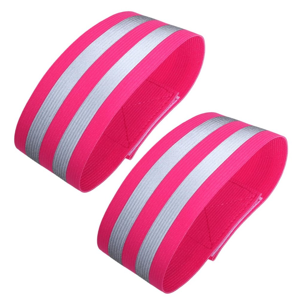 balacoo Reflective Elastic Band with High Visibility Safety Strap Comfortable Armband for Jogging Walking and Cycling and Washable for Outdoor Activities Rosy