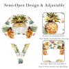 2-Pc,Bouffant Nurse Hats,Scrub Cap Adjustable Scrub Hats with Sweatband,Fruits Pineapple Flower view 3