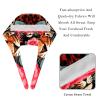 2-Pc,Bouffant Nurse Hats,Scrub Cap Adjustable Scrub Hats with Sweatband,Animal Leopard Rose Flower Illustration view 4