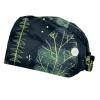 2-Pc,Bouffant Nurse Hats,Scrub Cap Adjustable Scrub Hats with Sweatband,Forest Tree Green Lines view 1