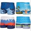 KANAV 4 Pack Men's Athletic Swim Jammers Quick Dry Square Leg Swim Briefs Competitive Swimsuit Blue view 1