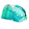 2-Pc,Bouffant Nurse Hats,Scrub Cap Adjustable Scrub Hats with Sweatband,Texture Gradient Green view 1