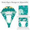 2-Pc,Bouffant Nurse Hats,Scrub Cap Adjustable Scrub Hats with Sweatband,Elephant Green Background view 3