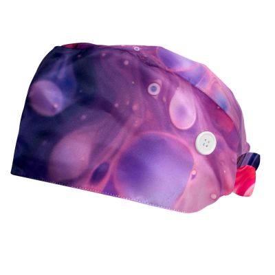 2-Pc,Bouffant Nurse Hats,Scrub Cap Adjustable Scrub Hats with Sweatband,Watercolor in Water