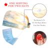 2-Pc,Bouffant Nurse Hats,Scrub Cap Adjustable Scrub Hats with Sweatband,Beach Landscape Art Pattern view 2