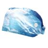 2-Pc,Bouffant Nurse Hats,Scrub Cap Adjustable Scrub Hats with Sweatband,Blue Water Sea Ocea view 1
