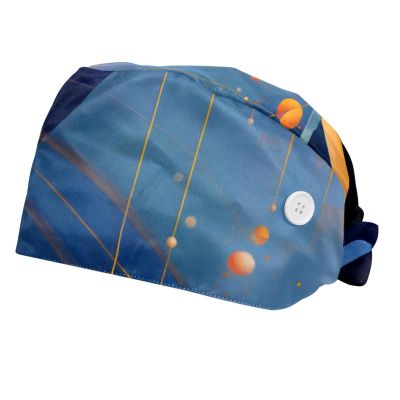2-Pc,Bouffant Nurse Hats,Scrub Cap Adjustable Scrub Hats with Sweatband,Art Abstract Painting