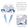 2-Pc,Bouffant Nurse Hats,Scrub Cap Adjustable Scrub Hats with Sweatband,Blue Floral Leaves view 4