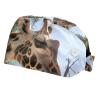 2-Pc,Bouffant Nurse Hats,Scrub Cap Adjustable Scrub Hats with Sweatband,Forest Animals Funny Giraffe view 1