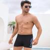 KANAV 4 Pack Men's Athletic Swim Jammers Quick Dry Square Leg Swim Briefs Competitive Swimsuit Black Print view 3