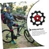 Balacoo 2pcs Rear Derailleur Pulley Bike Rollers Bike Rear Derailleur Bike Chain Guide Deralleur Part Pulley Aluminum Bunny Ears Hat Ear Corrector Bike Parts 11t Guide Wheel Flywheel, Medium, Black view 2