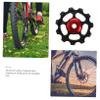 Balacoo 2pcs Rear Derailleur Pulley Bike Rollers Bike Rear Derailleur Bike Chain Guide Deralleur Part Pulley Aluminum Bunny Ears Hat Ear Corrector Bike Parts 11t Guide Wheel Flywheel, Medium, Black view 3