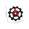 Balacoo 2pcs Rear Derailleur Pulley Bike Rollers Bike Rear Derailleur Bike Chain Guide Deralleur Part Pulley Aluminum Bunny Ears Hat Ear Corrector Bike Parts 11t Guide Wheel Flywheel, Medium, Black view 4