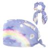 Nursing Hats,Working Cap with Buttons and Cotton Sweatband,Cloud Rainbow and Unicorn