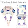 2-Pc,Bouffant Nurse Hats,Scrub Cap Adjustable Scrub Hats with Sweatband,Abstract Colorful Butterflies view 3