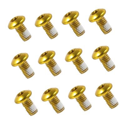 balacoo 1 Box 12 Pcs Bicycle Screw Elbow Pads Spring Coil Keychain Disc Brakes Chafing Dish Mini Disc Brake Bolts Steel Mountain Bike Accessory Screws Alloy Steel Plum Bossom Component T25, Golden
