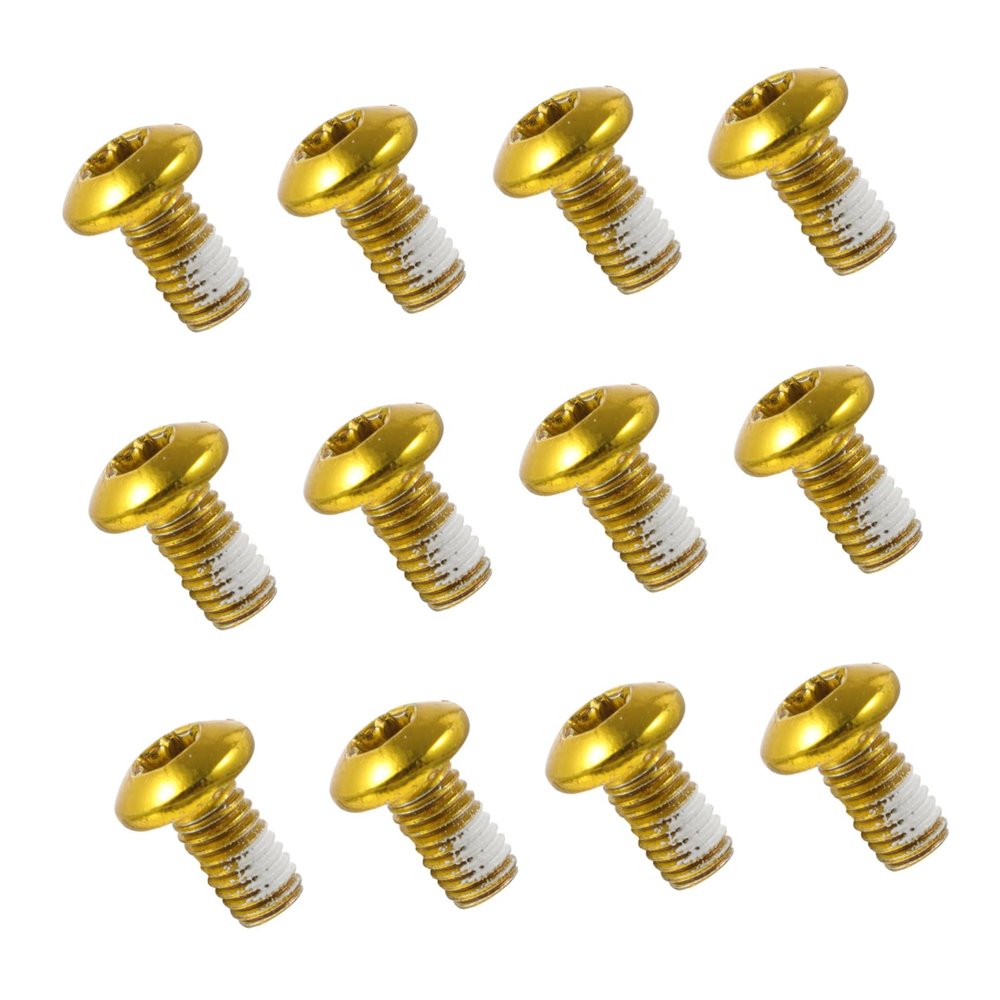 balacoo 1 Box 12 Pcs Bicycle Screw Elbow Pads Spring Coil Keychain Disc Brakes Chafing Dish Mini Disc Brake Bolts Steel Mountain Bike Accessory Screws Alloy Steel Plum Bossom Component T25, Golden