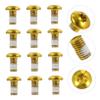 balacoo 1 Box 12 Pcs Bicycle Screw Elbow Pads Spring Coil Keychain Disc Brakes Chafing Dish Mini Disc Brake Bolts Steel Mountain Bike Accessory Screws Alloy Steel Plum Bossom Component T25, Golden view 2