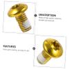 balacoo 1 Box 12 Pcs Bicycle Screw Elbow Pads Spring Coil Keychain Disc Brakes Chafing Dish Mini Disc Brake Bolts Steel Mountain Bike Accessory Screws Alloy Steel Plum Bossom Component T25, Golden view 3
