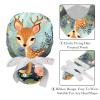 2-Pc,Gourd-Shaped Working Cap,Fisherman Hat with Buttons and Cotton Sweatband,Jungle Cute Deer Animal Pattern view 4