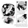 2-Pc,Gourd-Shaped Working Cap,Fisherman Hat with Buttons and Cotton Sweatband,Black White Koi Fish with Lotus view 4