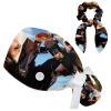 Nurse Scrub Caps,Scrub Hats with Buttons and Cotton Sweatband,Farm Prairie Cute Cow view 1