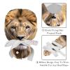 2-Pc,Gourd-Shaped Working Cap,Fisherman Hat with Buttons and Cotton Sweatband,Animal Lion Wild Life Cat view 4