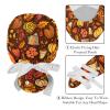 2-Pc,Gourd-Shaped Working Cap,Fisherman Hat with Buttons and Cotton Sweatband,Autumn Harvesting with Pumpkin view 4
