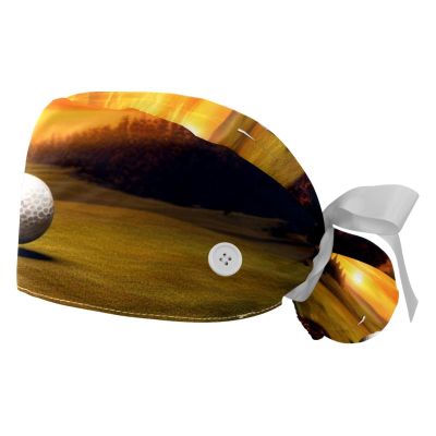 2-Pc,Gourd-Shaped Working Cap,Fisherman Hat with Buttons and Cotton Sweatband,Baseball Hole and Sunset