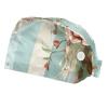2-Pc,Bouffant Nurse Hats,Scrub Cap Adjustable Scrub Hats with Sweatband,Flower Arrow Bull Skull view 1