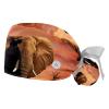 2-Pc,Gourd-Shaped Working Cap,Fisherman Hat with Buttons and Cotton Sweatband,African Grassland Elephant Family view 1
