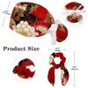 Nurse Scrub Caps,Scrub Hats with Buttons and Cotton Sweatband,Flower Vintage Check Cherry Blossom view 2