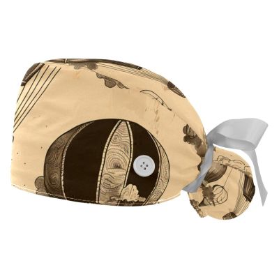 2-Pc,Gourd-Shaped Working Cap,Fisherman Hat with Buttons and Cotton Sweatband,Cloud Hot Air Balloons