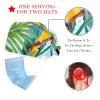 2-Pc,Bouffant Nurse Hats,Scrub Cap Adjustable Scrub Hats with Sweatband,Bird Flower Tropical Leaf Parrot view 2