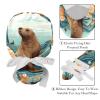 2-Pc,Gourd-Shaped Working Cap,Fisherman Hat with Buttons and Cotton Sweatband,Animal Seal Art Ocean Pattern view 4