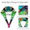 2-Pc,Scrub Bouffant Caps,Workout Hat with Sweatband Headgear for Women,Flowers Tropical Toucan Parrot view 3