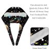 2-Pc,Bouffant Nurse Hats,Scrub Cap Adjustable Scrub Hats with Sweatband,Cartoon Space Rocket Planet view 4