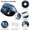 Nurse Scrub Caps,Scrub Hats with Buttons and Cotton Sweatband,City River Landscape Night view 4