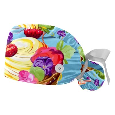 2-Pc,Gourd-Shaped Working Cap,Fisherman Hat with Buttons and Cotton Sweatband,Celebrate Holiday Ice Cream