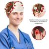 Scrub Hat,Working Head Cover with Buttons and Cotton Sweatband,Welcome Animal Love and Tree view 3