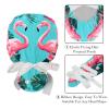 2-Pc,Gourd-Shaped Working Cap,Fisherman Hat with Buttons and Cotton Sweatband,Flamingo Leaves Tropical Hawaiian Style view 4