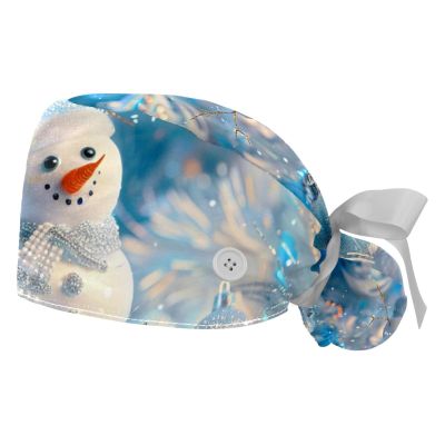 2-Pc,Gourd-Shaped Working Cap,Fisherman Hat with Buttons and Cotton Sweatband,Christmas Stars Snowflakes Snowman